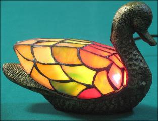 lampa witrażowa tiffany kaczka